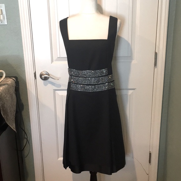 Tory Burch Dresses & Skirts - Tory Burch Black Midi Dress with Embellished Waist